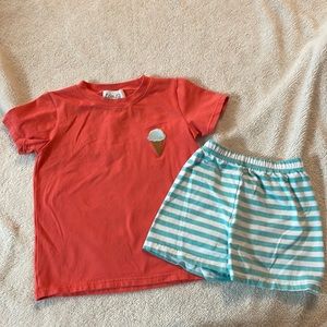 Embroidery Ice Cream Cone Short Set